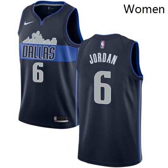 Womens Nike Dallas Mavericks 6 DeAndre Jordan Swingman Navy Blue NBA Jersey Statement Edition
